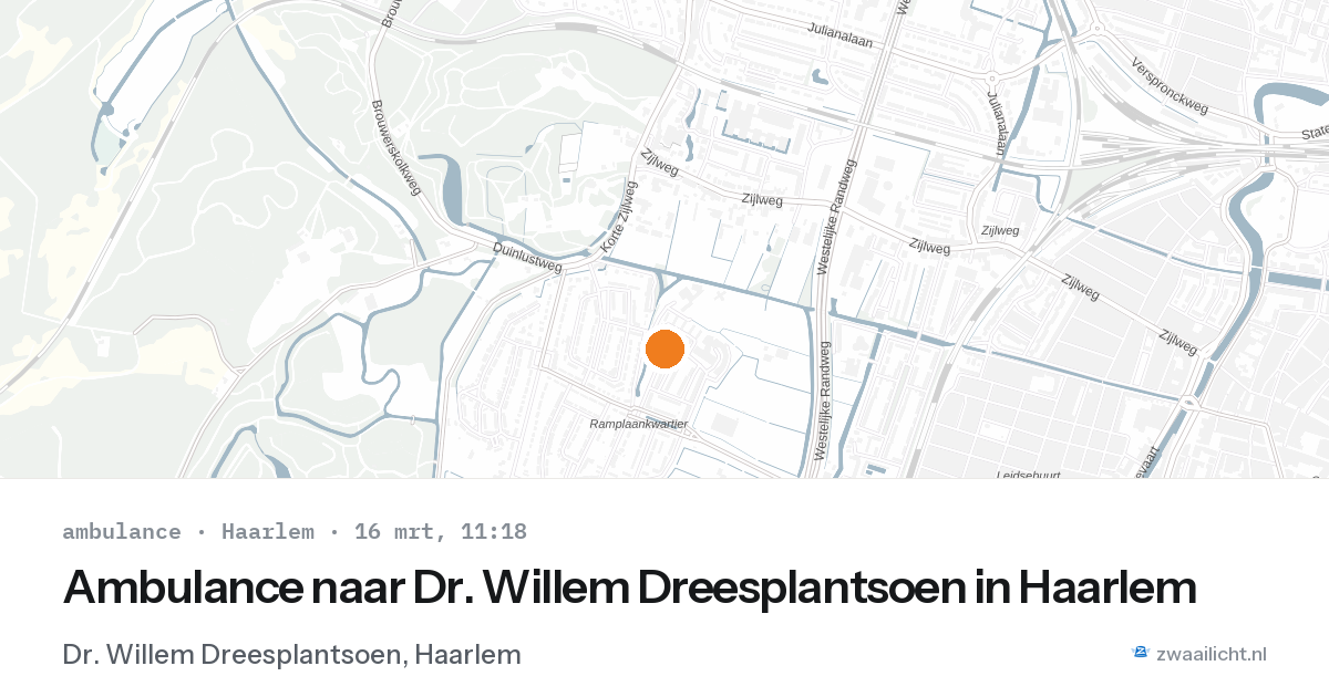 Ambulance naar Dr. Willem Dreesplantsoen in Haarlem — 16 mrt 2026