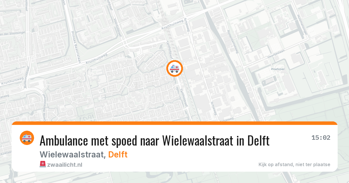 Ambulance met spoed naar Wielewaalstraat in Delft — 27 jun 2026