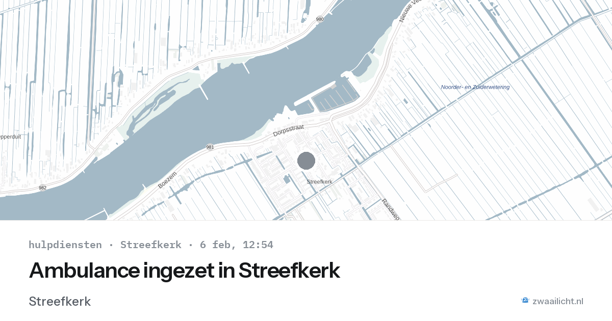 Ambulance ingezet in Streefkerk — 6 feb 2026