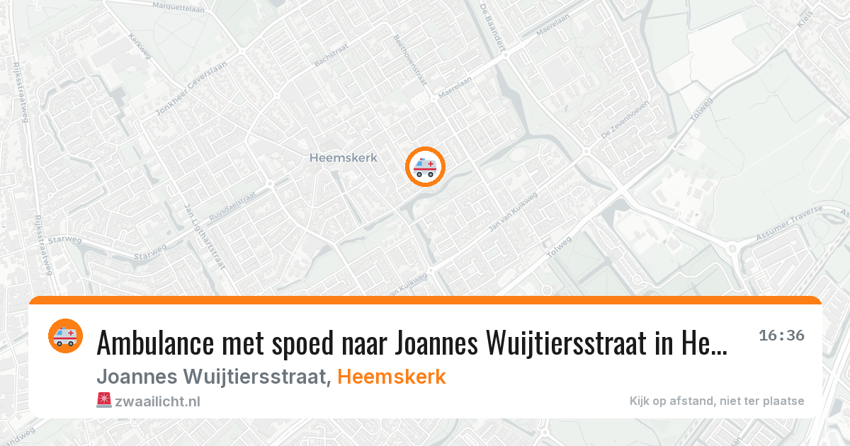 Ambulance met spoed naar Joannes Wuijtiersstraat in Heemskerk — 6 aug 2026