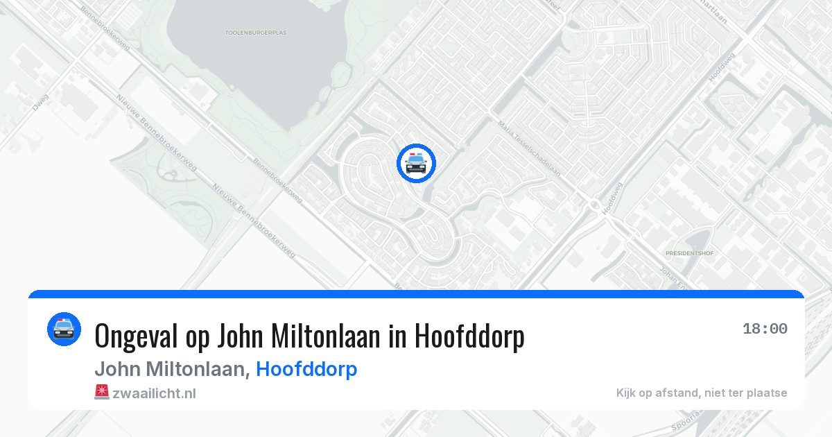 Ongeval op John Miltonlaan in Hoofddorp — 7 jul 2026