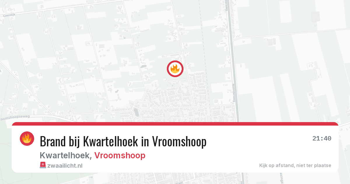 Brand bij Kwartelhoek in Vroomshoop — 9 aug 2026