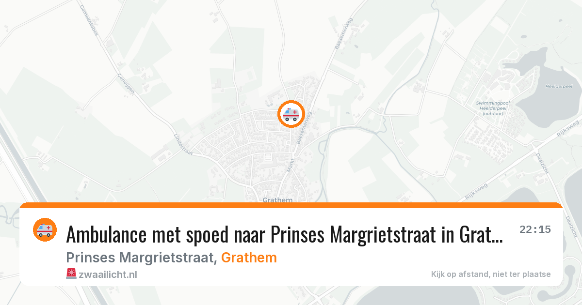 Ambulance met spoed naar Prinses Margrietstraat in Grathem — 19 apr 2026