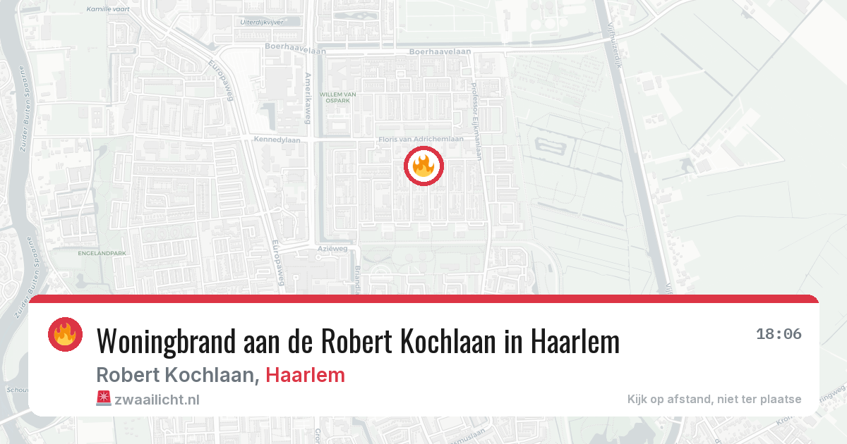 Woningbrand aan de Robert Kochlaan in Haarlem — 14 aug 2026