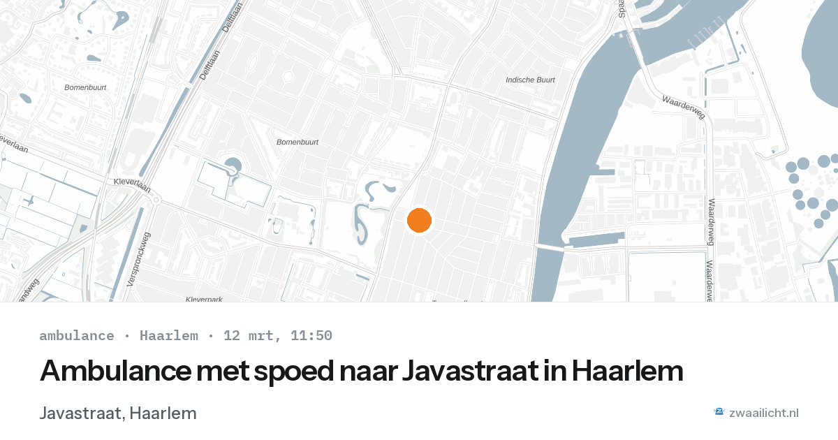 Ambulance met spoed naar Javastraat in Haarlem — 12 mrt 2026