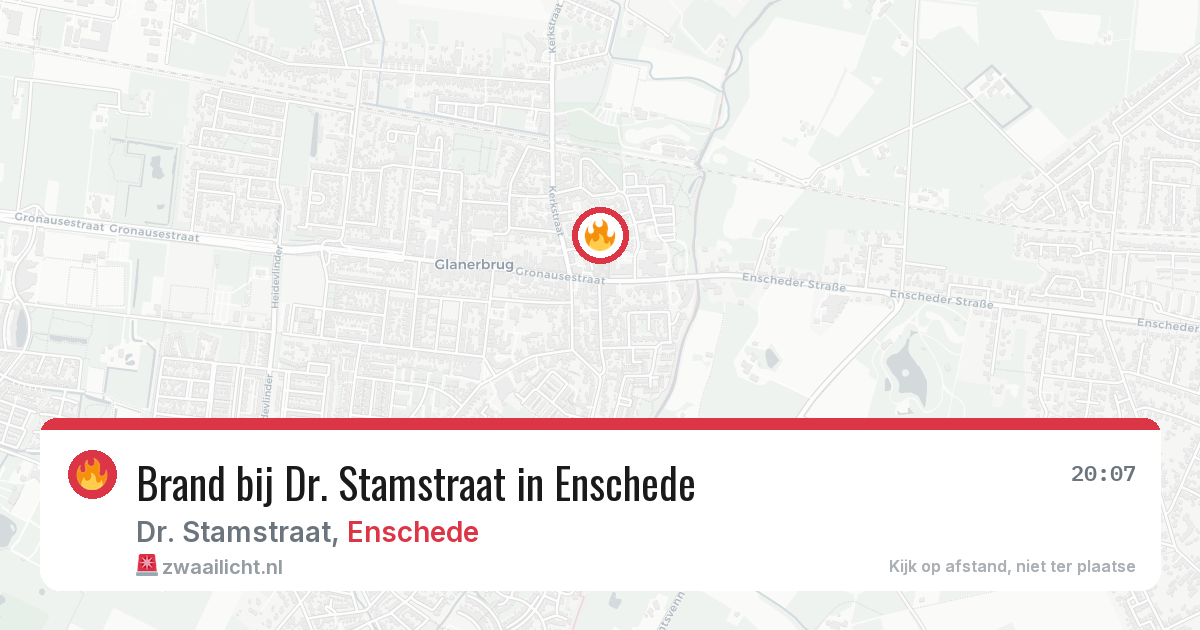 Brand bij Dr. Stamstraat in Enschede — 30 jun 2026