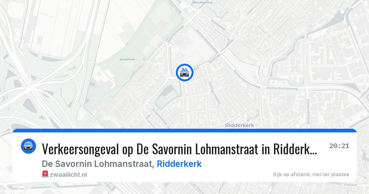 Verkeersongeval op De Savornin Lohmanstraat in Ridderkerk — 3 jul 2026