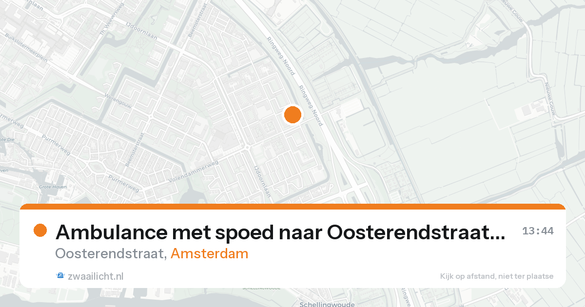 Ambulance met spoed naar Oosterendstraat in Amsterdam — 19 aug 2026