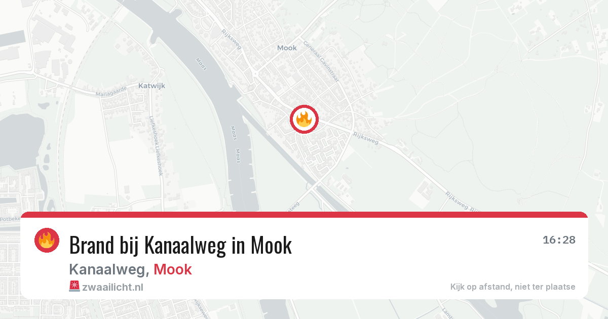 Brand bij Kanaalweg in Mook — 27 jul 2026