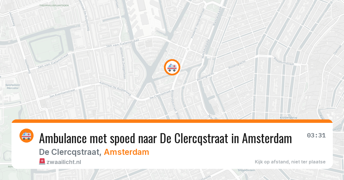 Ambulance met spoed naar De Clercqstraat in Amsterdam — 14 jun 2026
