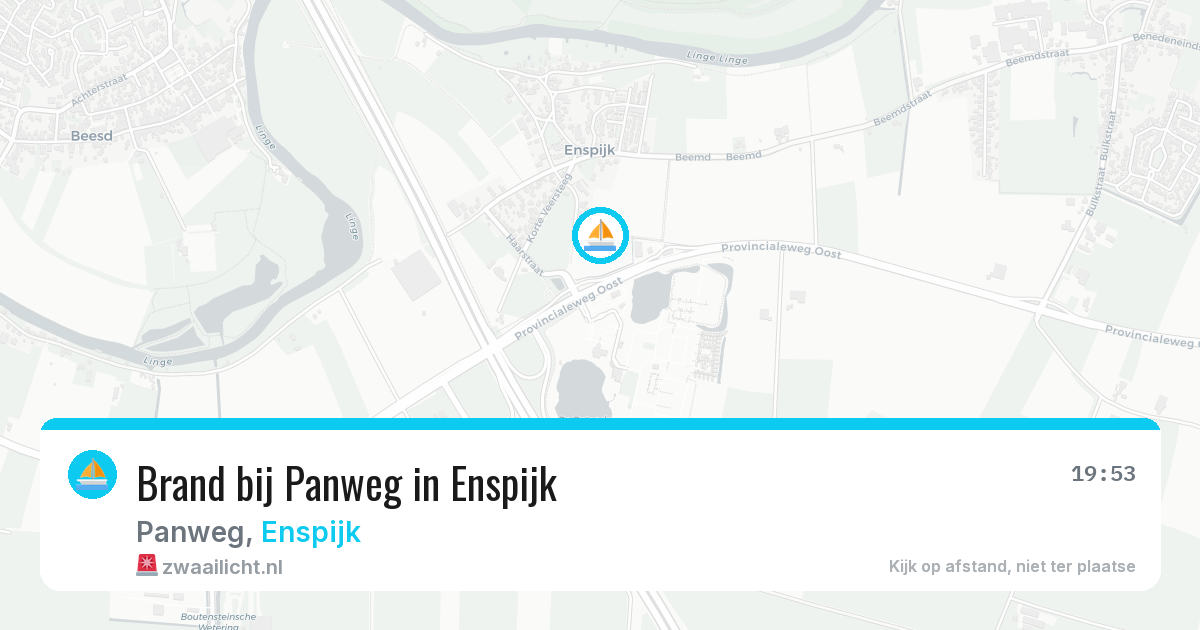 Brand bij Panweg in Enspijk — 15 jul 2026