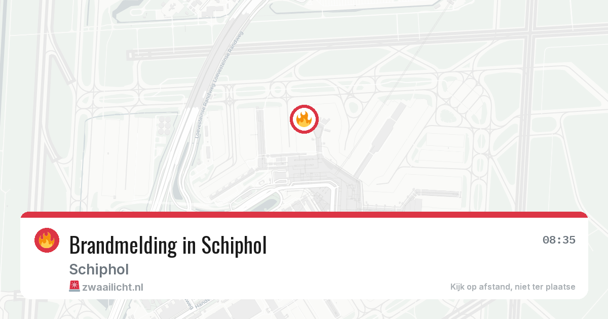 Brandmelding in Schiphol — 13 aug 2026