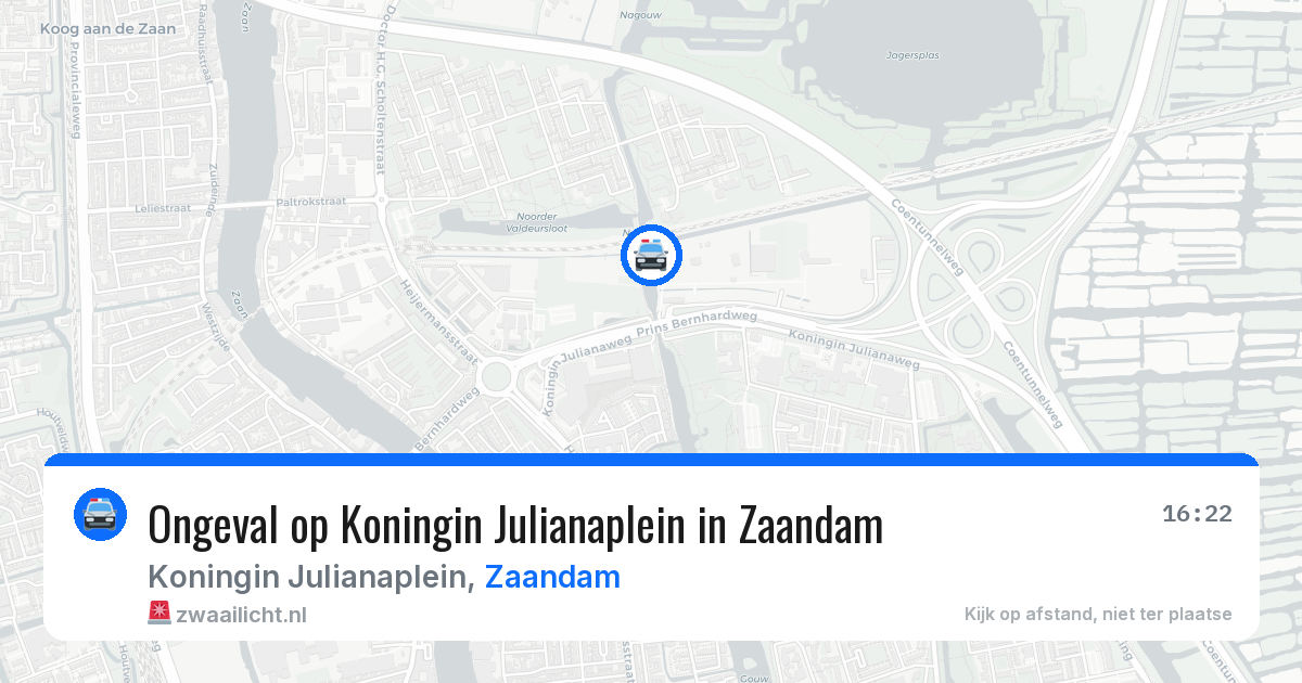 Ongeval op Koningin Julianaplein in Zaandam — 10 mei 2026