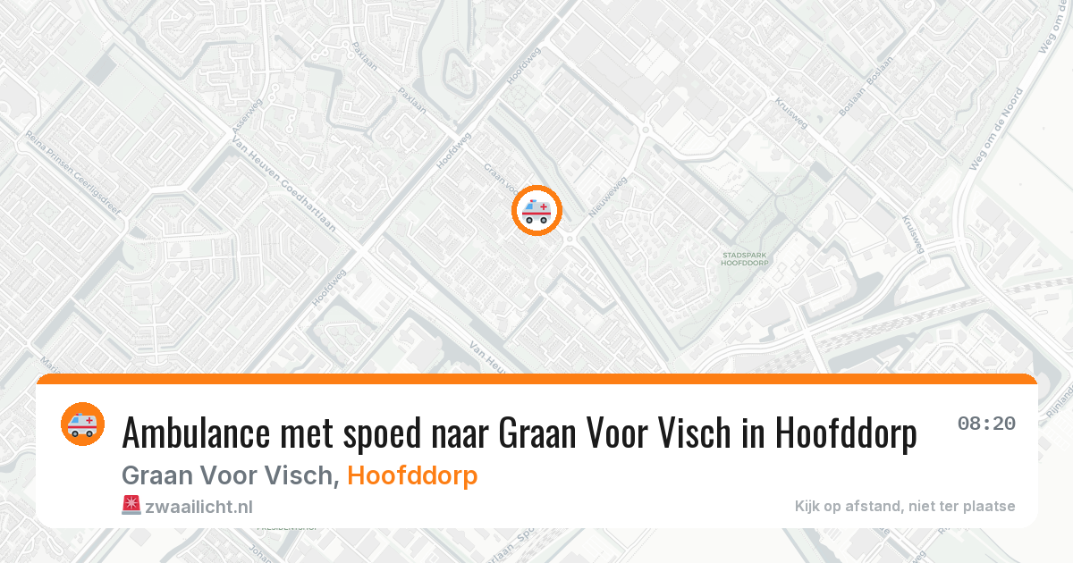Ambulance met spoed naar Graan Voor Visch in Hoofddorp — 31 jul 2026