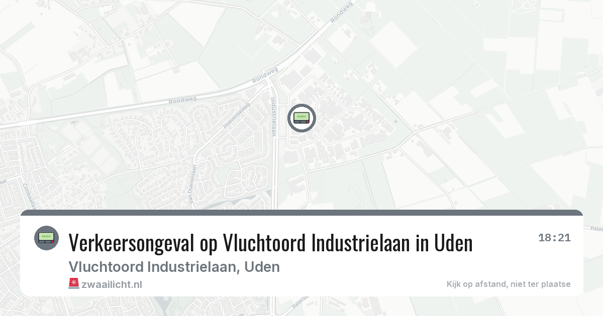 Verkeersongeval op Vluchtoord Industrielaan in Uden — 8 feb 2026
