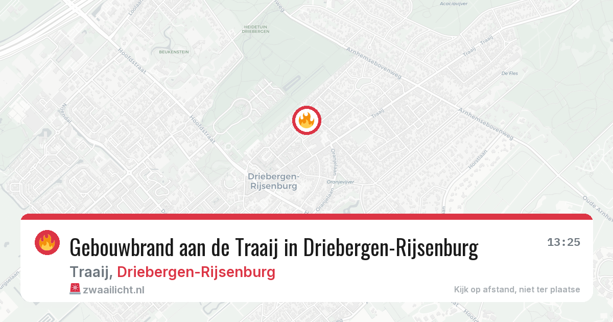 Gebouwbrand aan de Traaij in Driebergen-Rijsenburg — 19 mei 2026