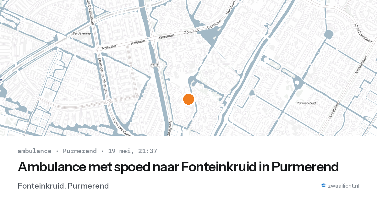 Ambulance met spoed naar Fonteinkruid in Purmerend — 19 mei 2026