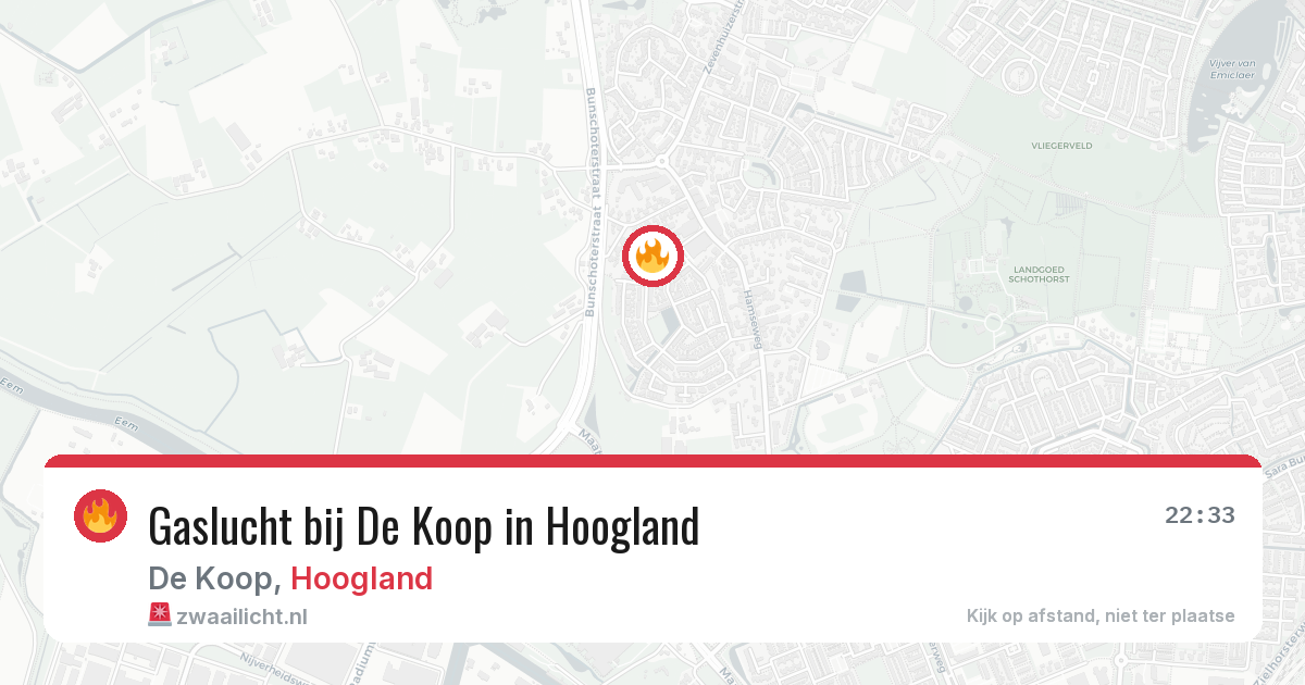 Gaslucht bij De Koop in Hoogland — 27 jul 2026
