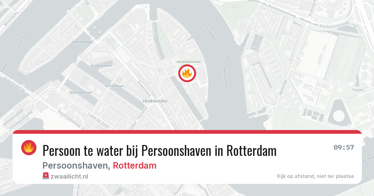Persoon te water bij Persoonshaven in Rotterdam — 22 jun 2026