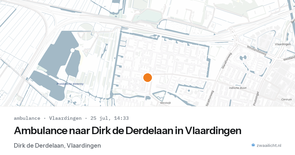 Ambulance naar Dirk de Derdelaan in Vlaardingen — 25 jul 2026