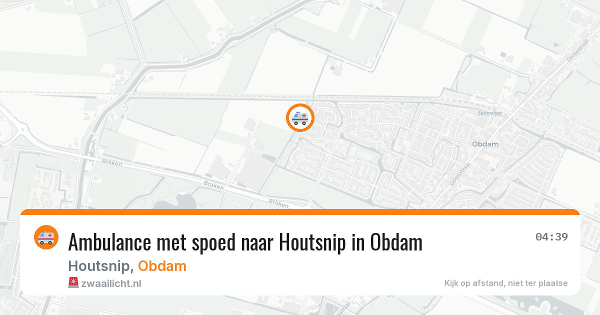 Ambulance met spoed naar Houtsnip in Obdam — 2 mei 2026