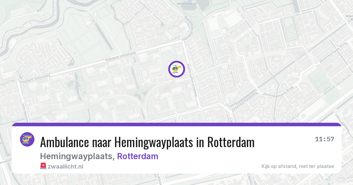 Ambulance naar Hemingwayplaats in Rotterdam — 16 jul 2026