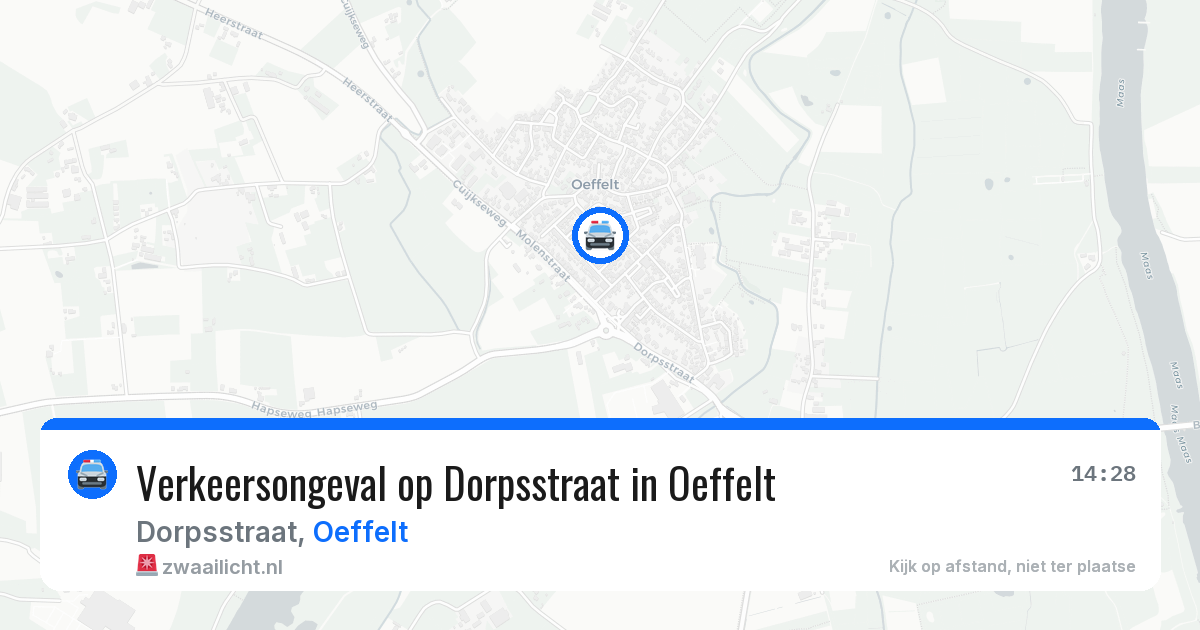 Verkeersongeval op Dorpsstraat in Oeffelt — 11 mei 2026