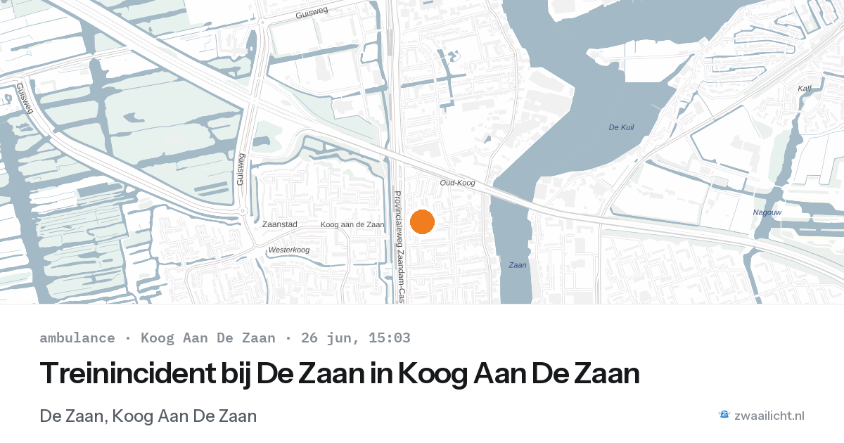 Treinincident bij De Zaan in Koog Aan De Zaan — 26 jun 2026