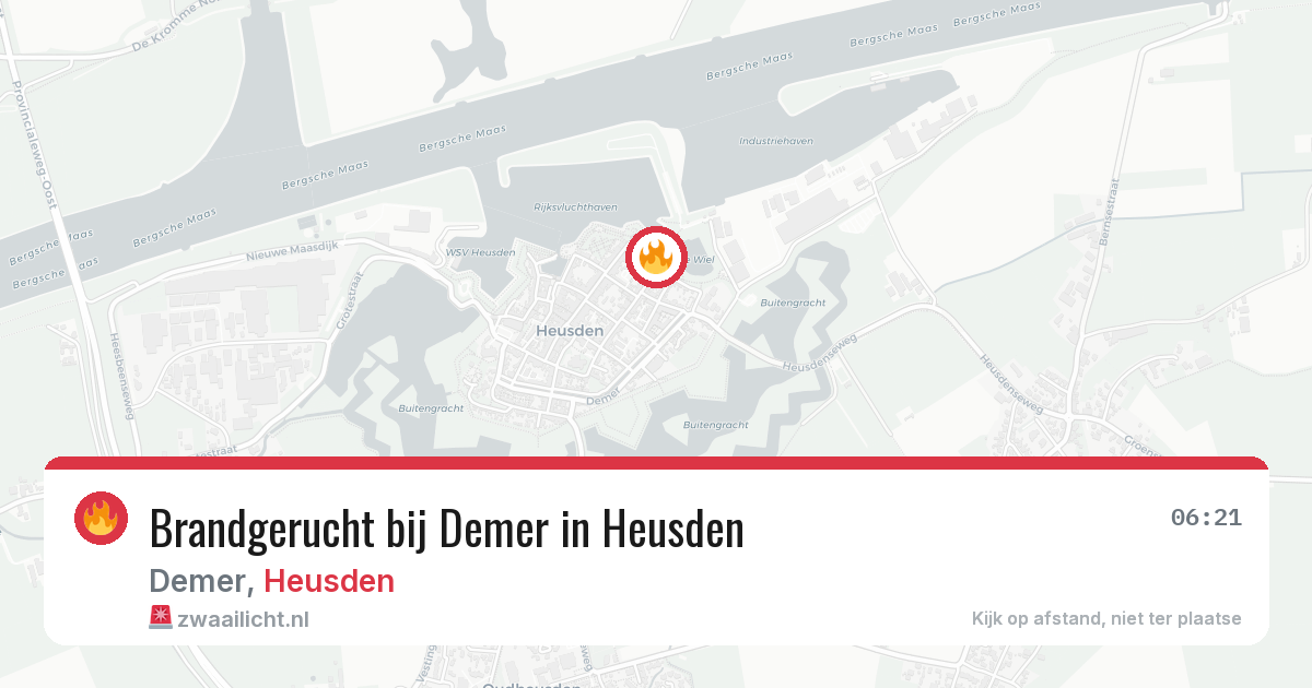 Brandgerucht bij Demer in Heusden — 20 jun 2026
