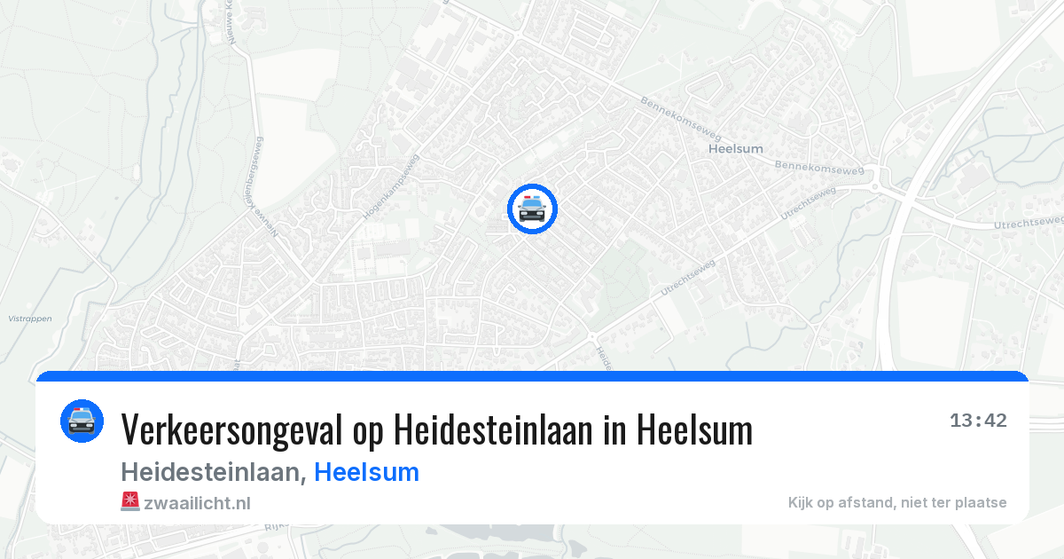 Verkeersongeval op Heidesteinlaan in Heelsum — 26 apr 2026