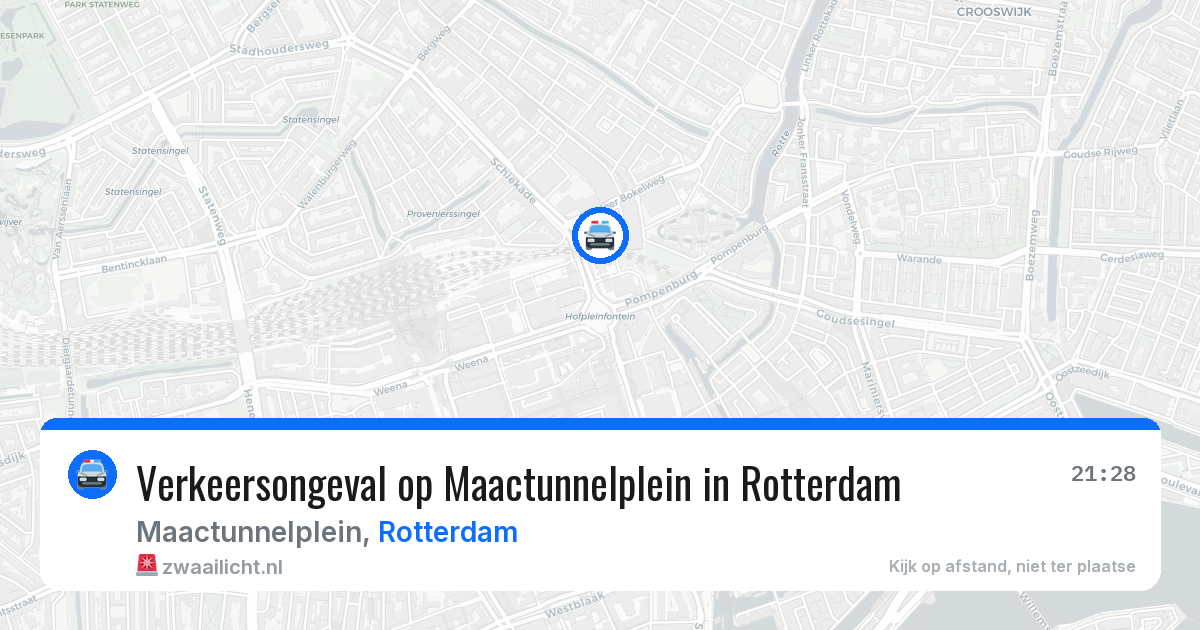 Verkeersongeval op Maactunnelplein in Rotterdam — 28 jun 2026