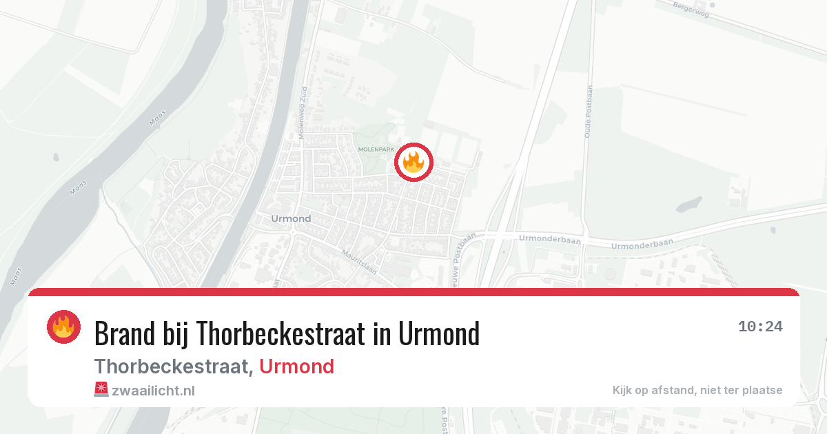 Brand bij Thorbeckestraat in Urmond — 24 mei 2026