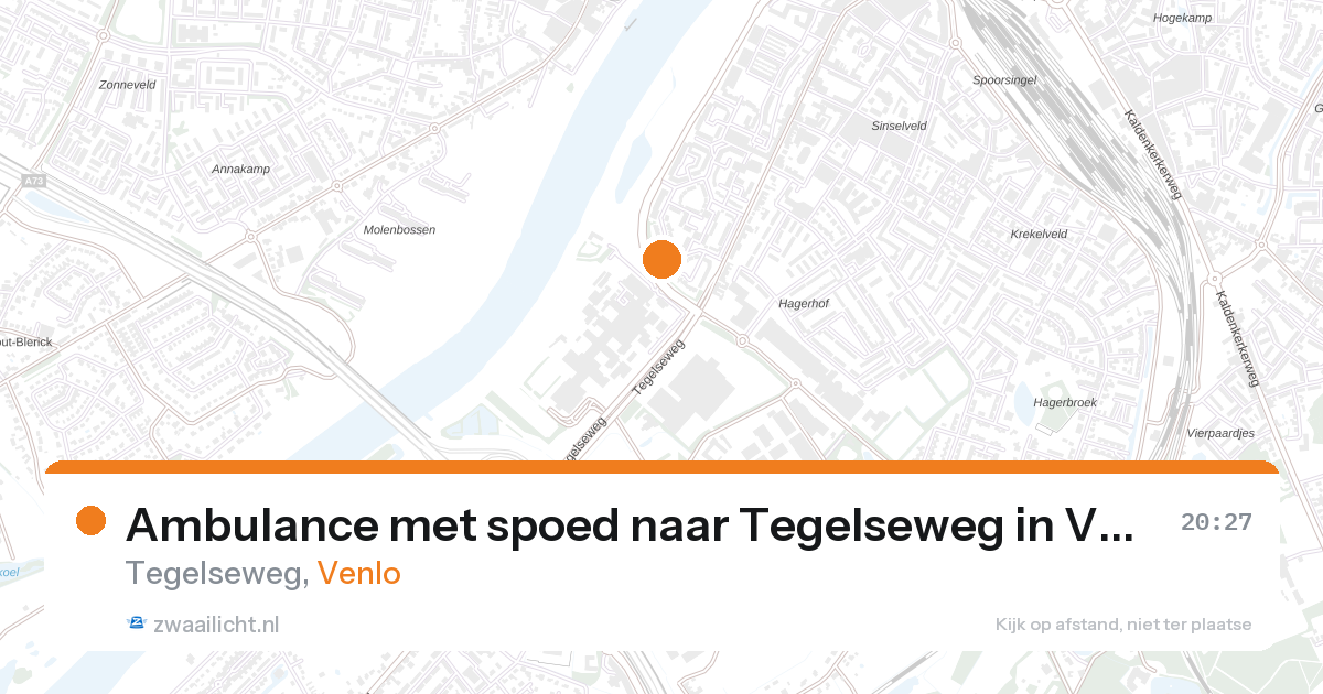 Ambulance met spoed naar Tegelseweg in Venlo — 12 aug 2026