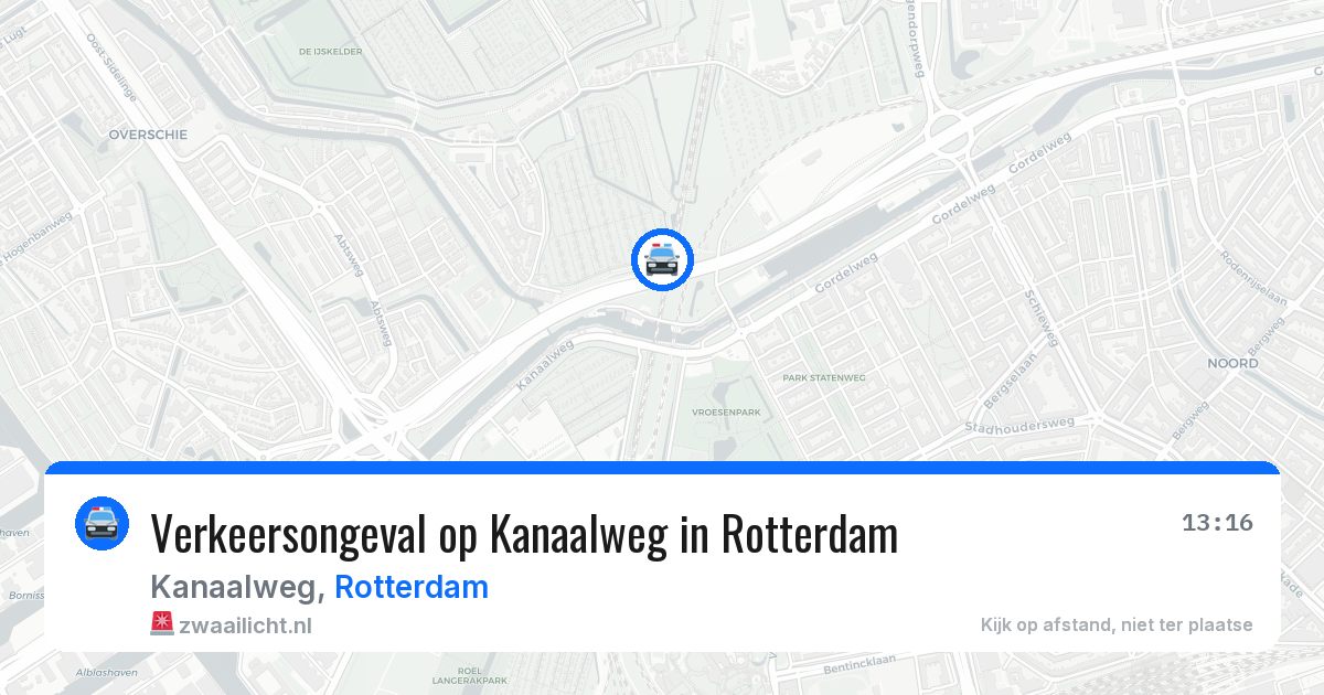 Verkeersongeval op Kanaalweg in Rotterdam — 12 jul 2026