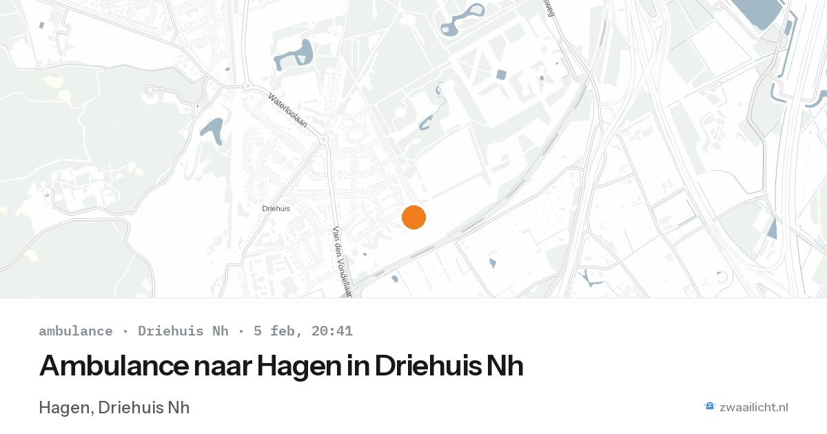 Ambulance naar Hagen in Driehuis Nh — 5 feb 2026