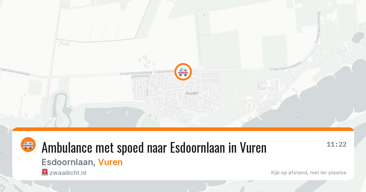 Ambulance met spoed naar Esdoornlaan in Vuren — 15 mrt 2026