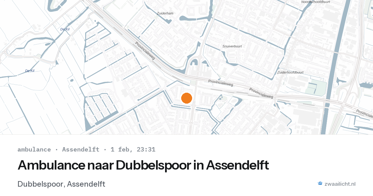 Ambulance naar Dubbelspoor in Assendelft — 1 feb 2026