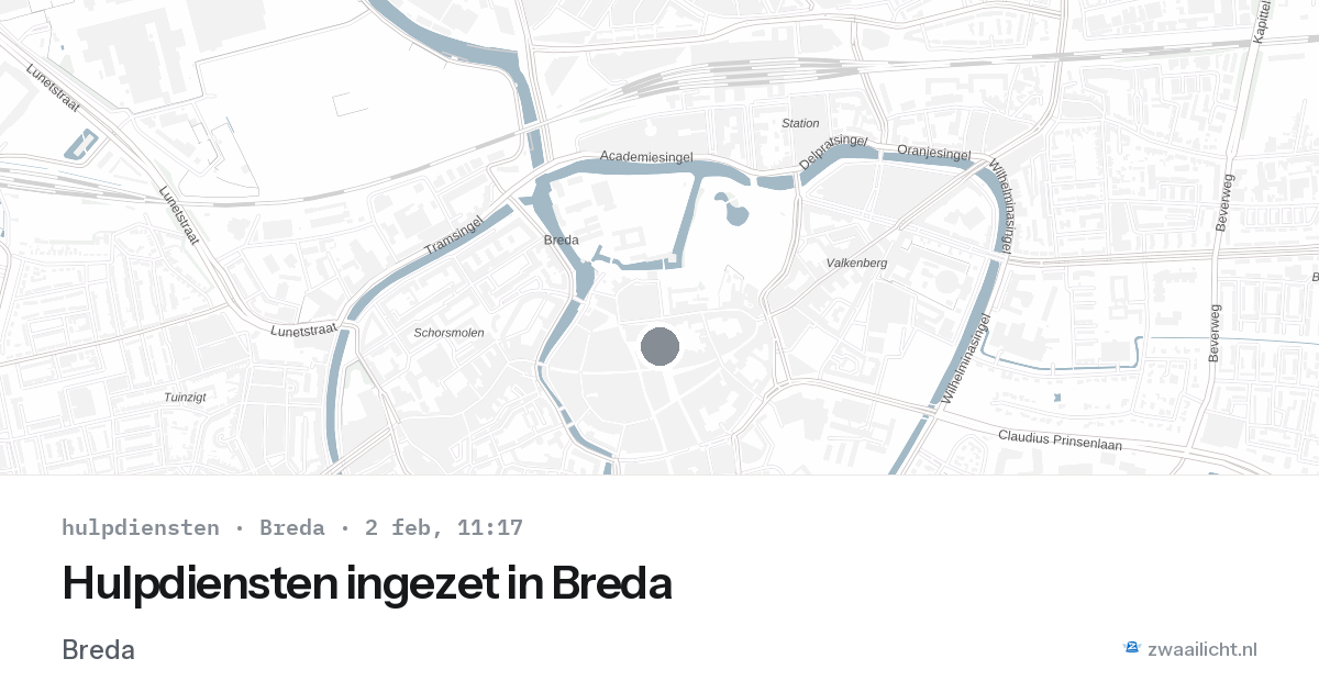 Hulpdiensten ingezet in Breda — 2 feb 2026 | 🚨 Zwaailicht.nl