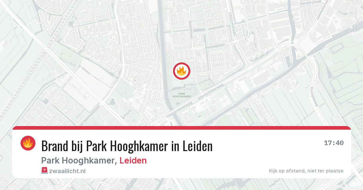 Brand bij Park Hooghkamer in Leiden — 3 jul 2026