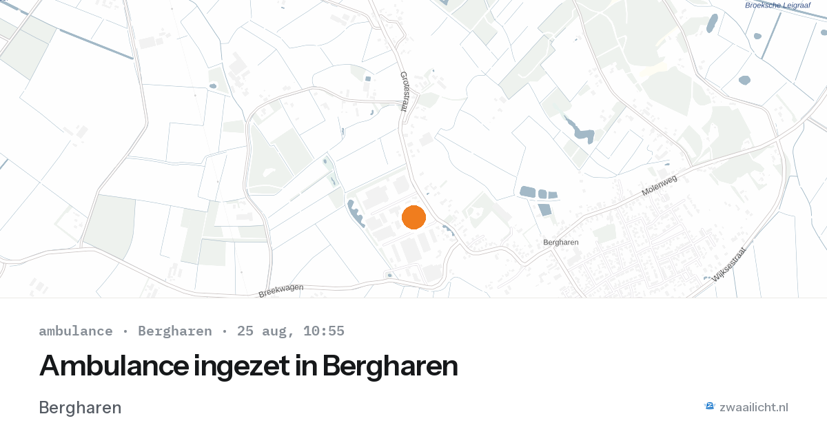 Ambulance ingezet in Bergharen — 25 aug 2026