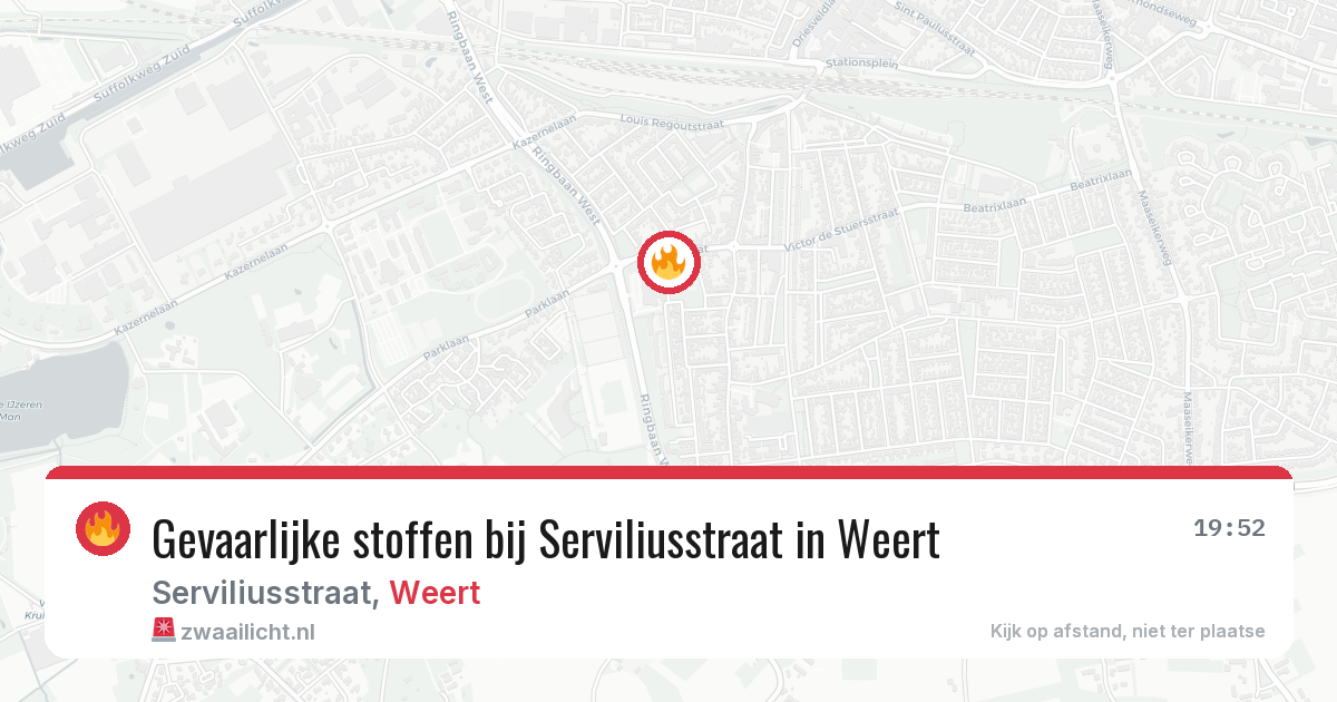 Gevaarlijke stoffen bij Serviliusstraat in Weert — 11 mei 2026