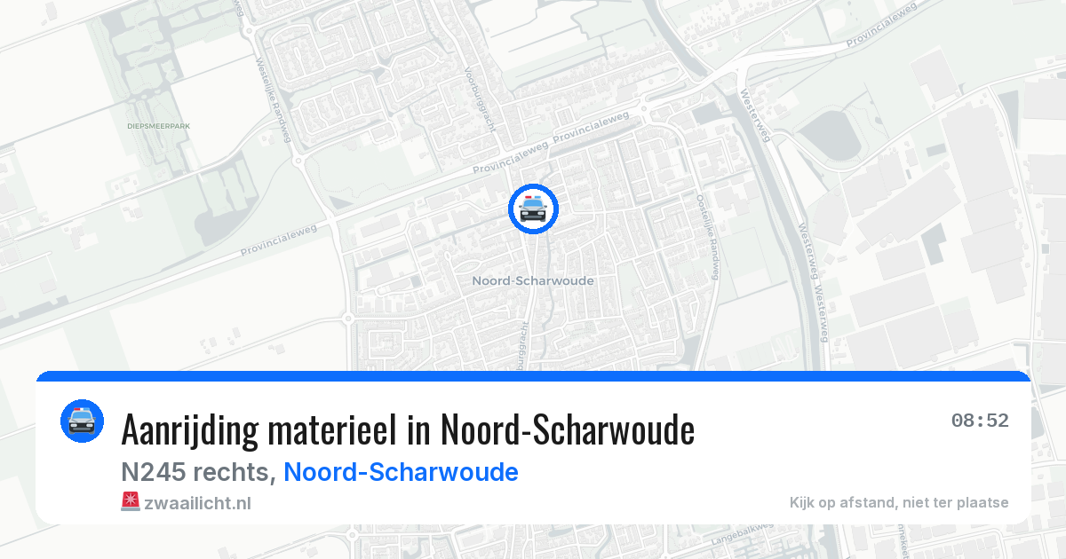 Aanrijding materieel in Noord-Scharwoude — 6 jul 2026