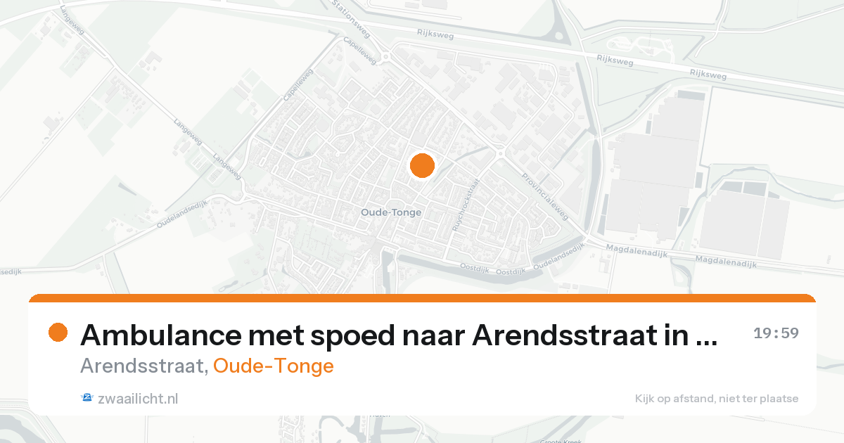 Ambulance met spoed naar Arendsstraat in Oude-Tonge — 24 aug 2026