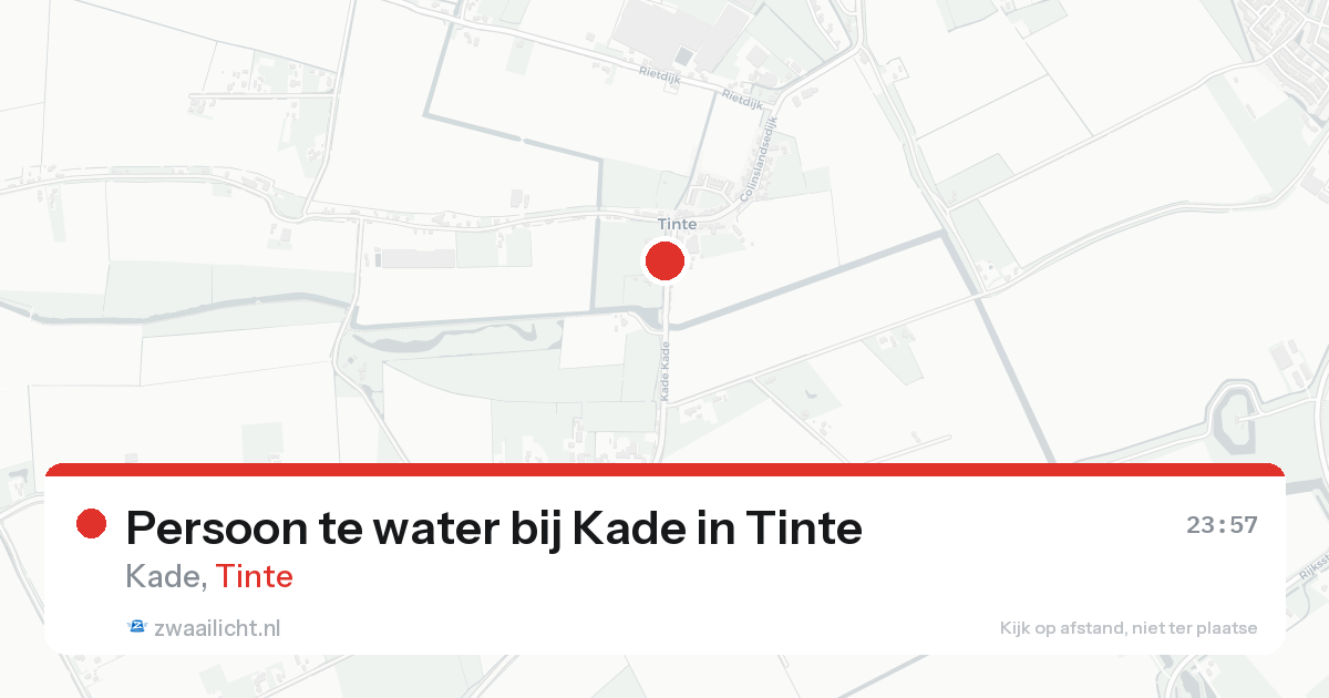 Persoon te water bij Kade in Tinte — 20 aug 2026