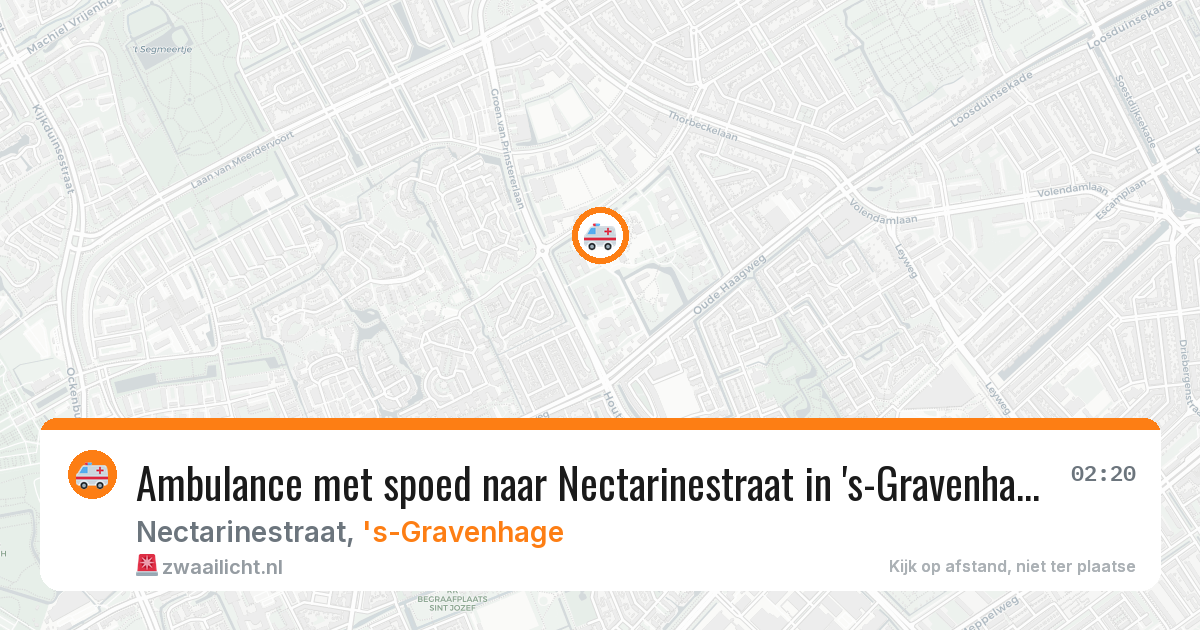 Ambulance met spoed naar Nectarinestraat in 's-Gravenhage — 23 mei 2026