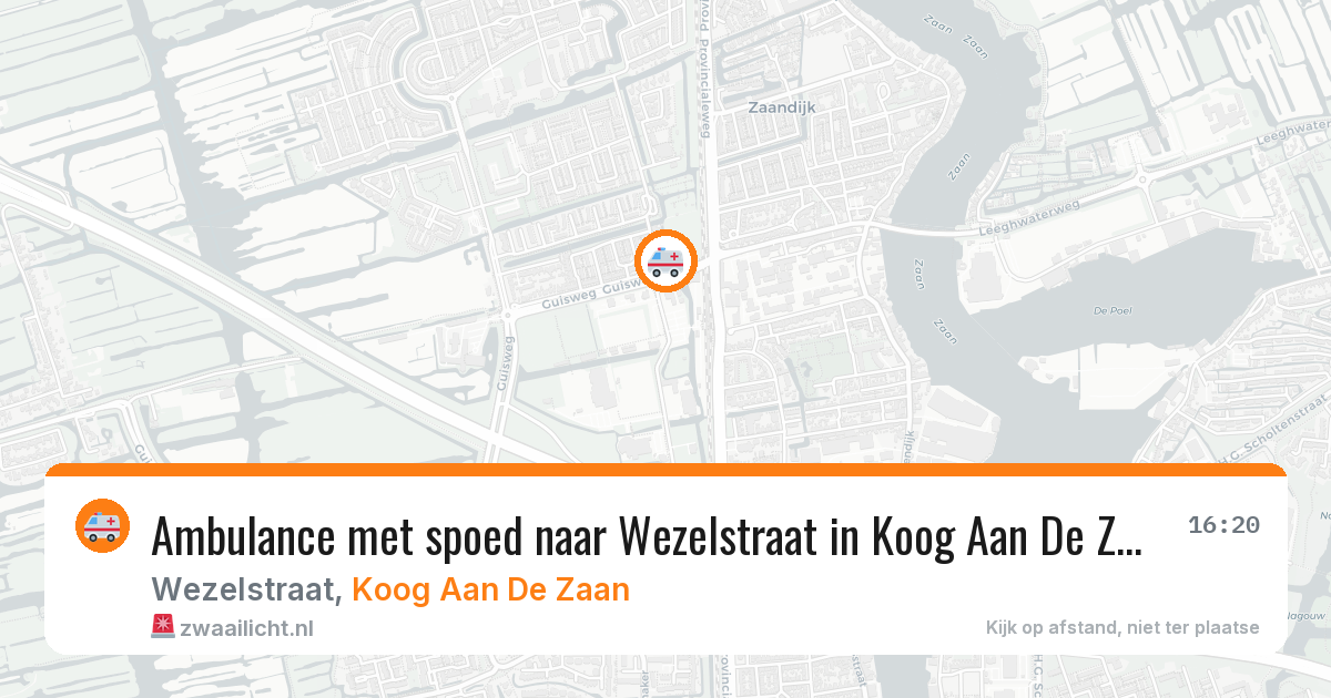 Ambulance met spoed naar Wezelstraat in Koog Aan De Zaan — 24 apr 2026