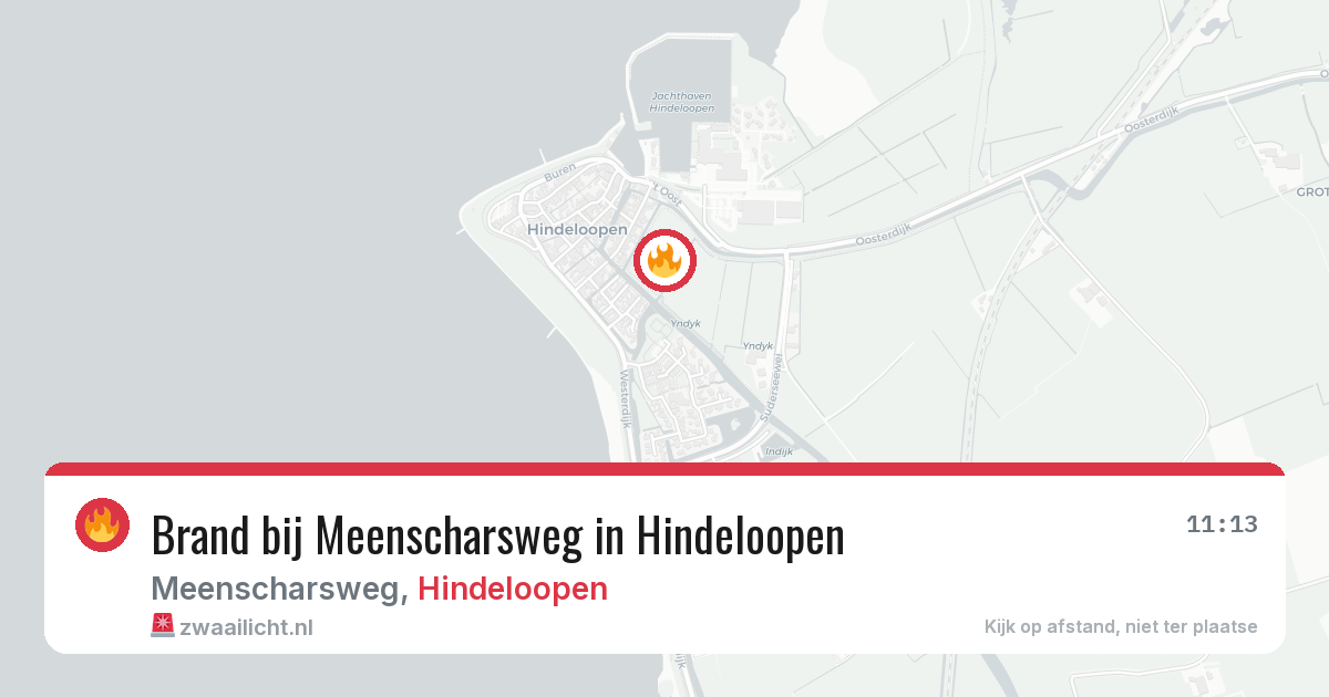 Brand bij Meenscharsweg in Hindeloopen — 16 jun 2026