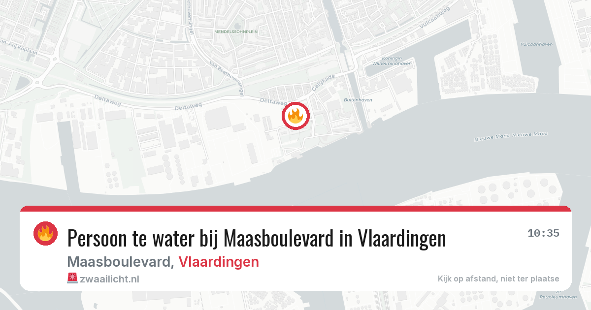 Persoon te water bij Maasboulevard in Vlaardingen — 21 jun 2026