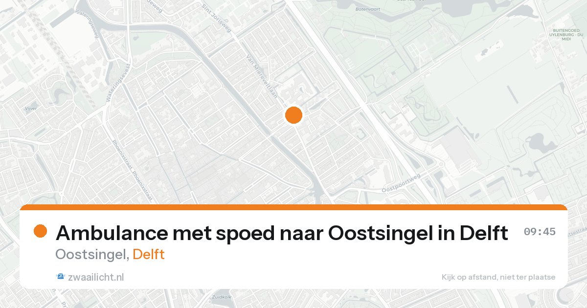 Ambulance met spoed naar Oostsingel in Delft — 7 feb 2026