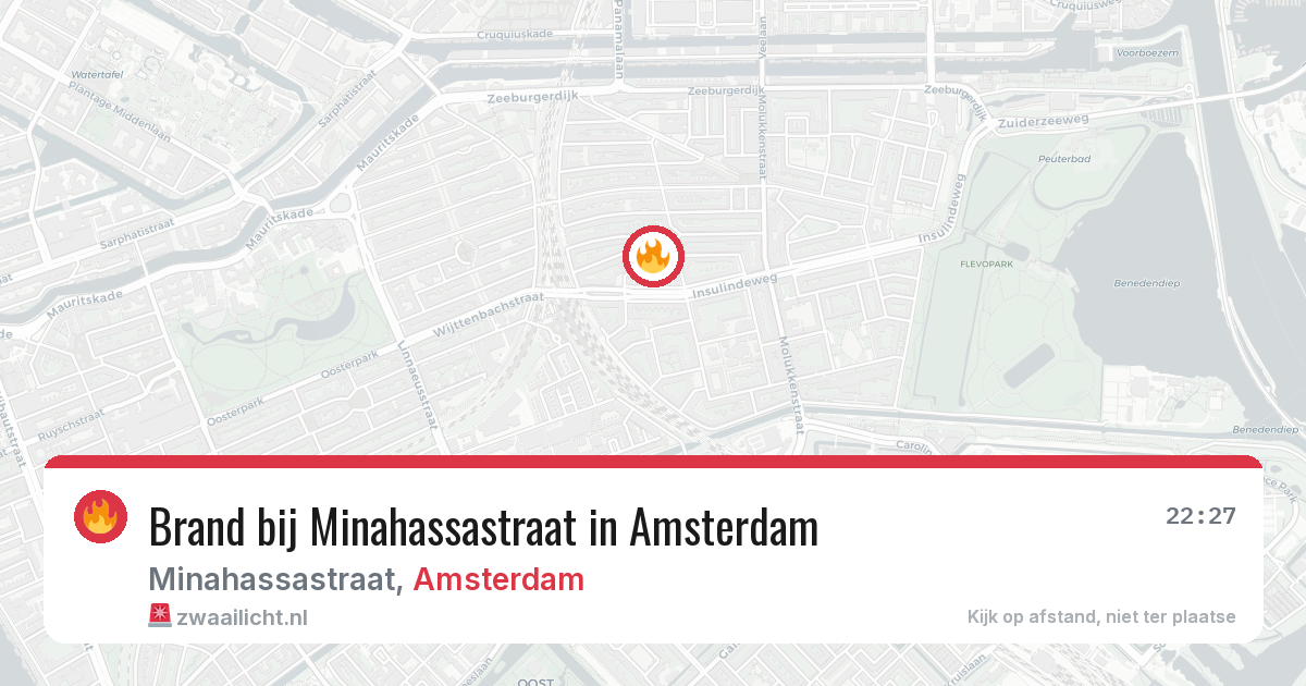 Brand bij Minahassastraat in Amsterdam — 22 apr 2026